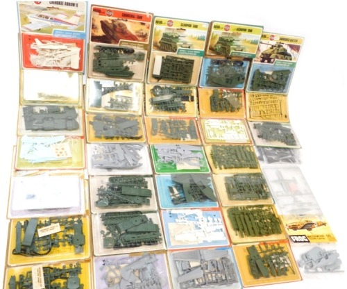 Airfix model kits, including Airfix English Musketeers 1642, Airfix De Havilland Chipmunk, Airfix Scorpion Tank, Airfix Jet Provost T3, Yak 9-D, Cessna 0-1 Bird Dog, Matador and Gun, World War I tank, Starling tank, etc., in original packaging. (a quantit