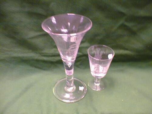 A commemorative glass fluted Goblet engraved with Edward VIII cypher and dated 1937