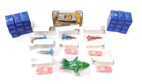 Corgi and Matchbox diecast, including Corgi classics 814 1952 Rolls Royce silver dawn, Matchbox Thunderbird 2, Matchbox FAB1, Thunderbird 1, Thunderbird 3, etc., boxed. (1 box)