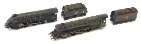 Hornby OO three rail locomotives, comprising Mallard 6002, 4-6-2, BR green livery, and Duchess of Montrose 46232, 4-6-2, BR lined green, unboxed. (2)