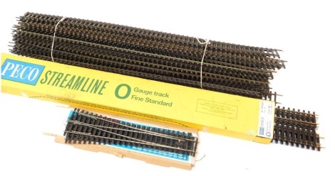 Eco Streamline O gauge fine standard track, boxed and unboxed, and a Pico Streamline left hand turn out, boxed and unboxed. (a quantity)