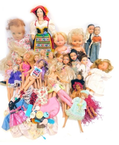 Various dolls and accessories, to include Barbie, Bratz by MGA, and accessories. (contents on one crate)