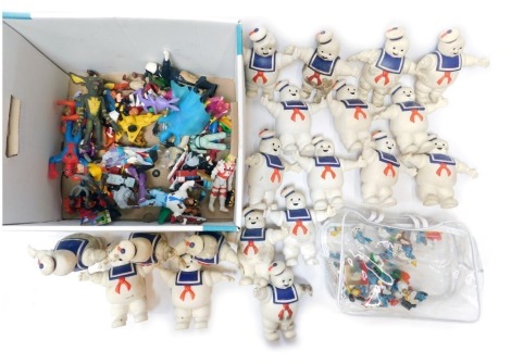 Various models, to include Columbia Pictures Ghostbusters, Columbia Pictures Warriors, Spider Men Smurfs, etc. (1 box and 1 bag)