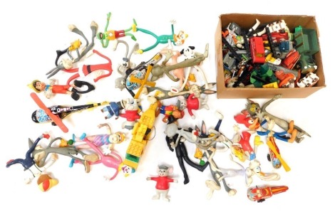 Various models, comprising Elastascene Bugs Bunny, The Muppets, tinplate police helicopter, Buzz Lightyear, Super Grips, etc. (2 boxes) 