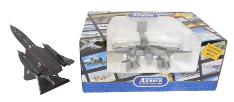 A Collection Armour by Franklin Mint diecast model Mosquito, and a further Franklin Mint model Hurricane, boxed. (2)