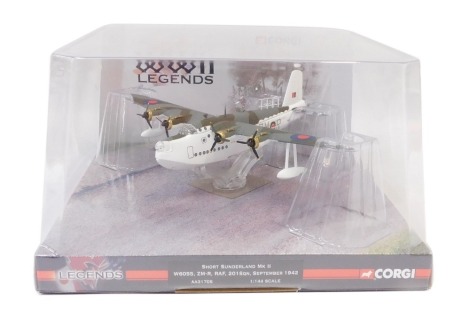 A Corgi World War II Legends Short Sunderland MKII model aircraft, 1:144 scale, boxed.