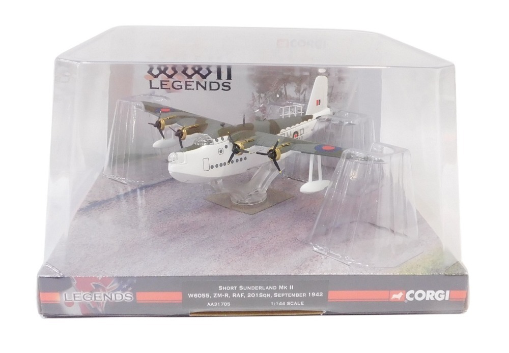 A Corgi World War II Legends Short Sunderland MKII model aircraft