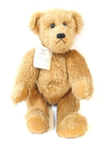 A Bears for Eunice plush blonde jointed Teddy bear, bearing label named Herbie.