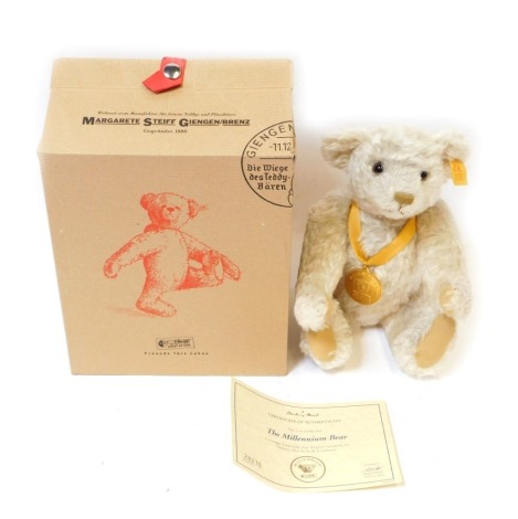 A Steiff Danbury Mint Millennium bear, with certificate of authenticity number 28276, boxed.