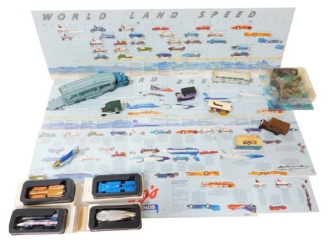 Diecast toys and vehicles, comprising The Museum of British Road Transport Coventry diecast car set, a model spitfire, Dinky van transporter, Matchbox stingray, boxed Matchbox 722 series car, and other play worn diecast vehicles. (a quantity)