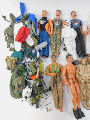 Palitoy Action Man and Mattel Action Men, including weapons and accessories, etc. (1 box) - 2