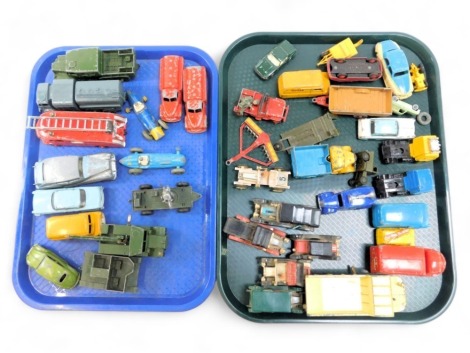 Dinky, Mettoy and other playworn diecast, including Dinky Super Toys fire engine, Dinky Super Toys pressure refueller, Dinky Super Toys medium artillery tractor, Dinky Toys Kodak Bedford van, Tri-ang Spot on Rolls Royce silver wraith, Dinky Super Toys Euc