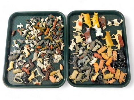 Britain's and other lead figures, including sheep, cows, turkeys, pigs, etc. (2 trays)