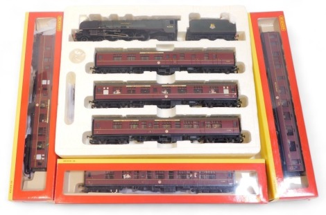 A Hornby OO gauge R2306 The Caledonian train pack and R4177 The Caledonian Coaches coach pack, boxed.