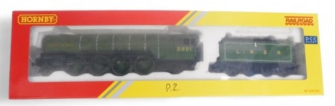 Hornby OO gauge class P2 locomotive Cock O' The North, 2-8-2, 2001, in LNER apple green, R3171, boxed.