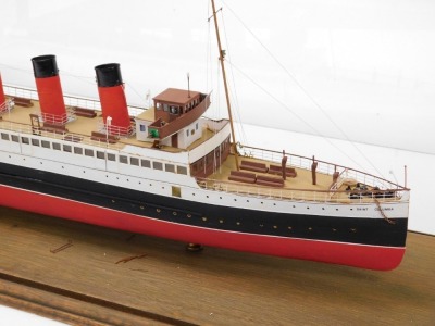 A scale model off the coastal steamer Saint Columba, formerly the Queen Alexandra, perspex cased, model 58cm wide. - 2