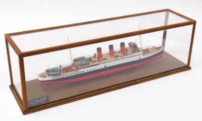 A scale model off the coastal steamer Saint Columba, formerly the Queen Alexandra, perspex cased, model 58cm wide. - 4