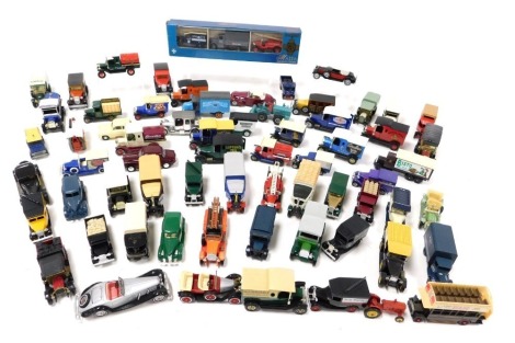 Matchbox Vanguard and Lledo diecast vintage trucks, and motor cars, together with a Lledo Malta George Cross three vehicle set, boxed. (qty)