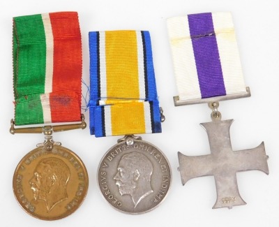 A WWI Mercantile Marine medal, named to Henry R R Mayley together with a Great War medal, and a copy Military Cross. - 2