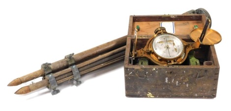 A John Davis and Son of Derby Ltd compass, model number 4141, cased, together with a tripod stand. (2)