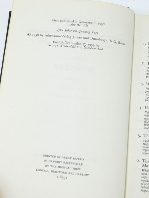 Doenitz (Admiral Karl). Memoirs, Ten Years and Twenty Days, translated by R H Stevens, autographed copy by Doenitz, published by Weidenfeld and Nicholson London 1959. (AF) - 4