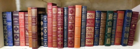 Franklin Library and Easton Press books, including Tolstoy, War and Peace, Stendhal, The Red and the Black, The Confessions of St Augustine, Austen (Jane) Pride and Prejudice, Poe (Edgar Allan) Tales of Mystery and Imagination, and Hardy (Thomas) The Retu