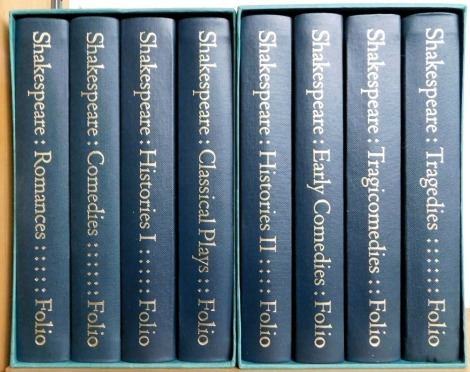 Shakespeare (William). Romances, early comedies, comedies, histories I and II, classical plays, and tragicomedies, eight vols, in two slipcases, published by the Folio Society.