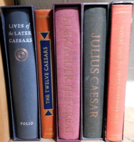 Books. Folio Society, comprising Julius Caesar, Lives of the Later Caesars, Suetonius the Twelve Caesars, Alexander the Great and Josephus (Flavius) The Destruction of The Jews, four with slipcases. (5)