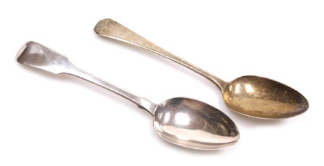 A George III silver Old English pattern tablespoon, London 1814, and a George IV silver Old English pattern tablespoon, London 1826, 4.60oz.