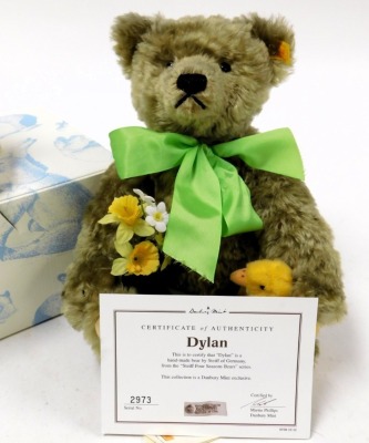 A Steiff William and Catherine The Royal Wedding Teddy bear, exclusive to Danbury Mint, limited edition 2011, boxed with certificate, together with a Teddy bear modelled as Dylan from the Four Seasons bear series, number 2973, with certificate. (2) - 3