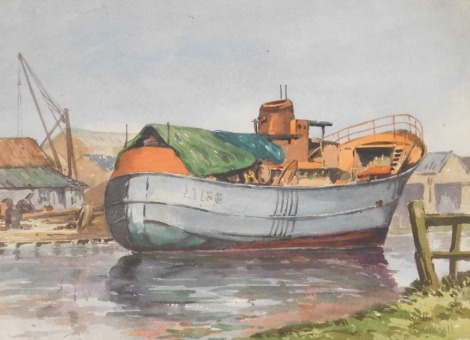 Harold Beardsall (British, 20thC). Sidewinder Trawler in Cockrans Yard, Goole, watercolour, signed, 26.5cm x 37cm.