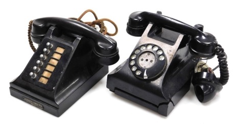 An early 20thC bakelite Autophone, together with a black dial telephone. (2)