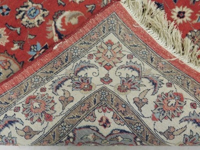 A Persian design rug, with central red ground gul, beige and grey borders, 195cm x 130cm. - 3