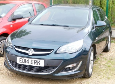 A Vauxhall Astra SRI Estate car, Registration EO14 ERK, automatic, petrol, 1600cc, five door, green, V5 present, two keys and booklets, one previous owner.