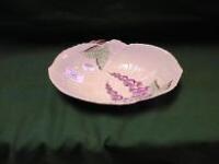 A Carltonware leaf Dish moulded with foxgloves