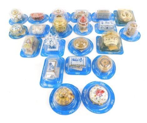 A group of Del Prado porcelain, to include jars and covers, boxes, pill boxes, etc., each in blister packs.