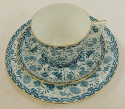 A Royal Crown Derby Wilmont pattern trio set, comprising cup, saucer and plate. - 2