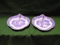 A pair of Spode 'Italian' horse d'ourves Platges with loop handles