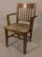 *A Utility period slatted open armchair