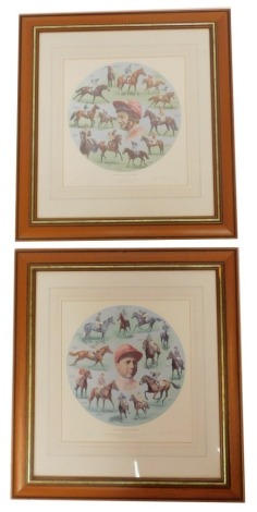 After Roy Miller. Epsom's Tribute to Lester Piggott 1970-1984, signed limited edition print by the artist number 60/950, signed by Lester Piggott, 36cm x 32cm, and another 1953-1969. (2)