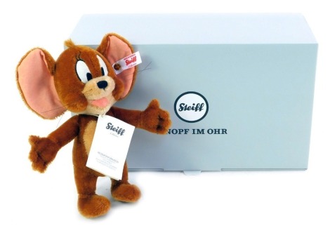 A Steiff Jerry soft toy, limited edition number 1070/2000, 20cm high, with certificate, boxed with outer packaging.