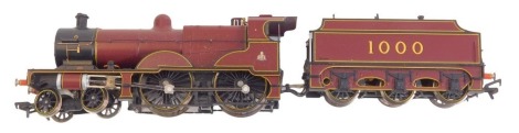 A Bachmann Branchline OO gauge locomotive and tender, in burgundy livery, 1000, in polystyrene casing.