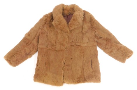 A Korean rabbit hair short fur jacket, underarm measurement approx 42cm.