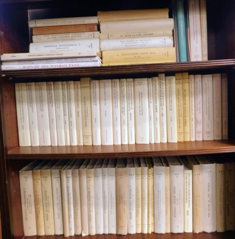 Lincoln Record Society. Various volumes, dates to include 1926, dates from the 1930s, 1940s, 1960s, etc. (3 shelves)