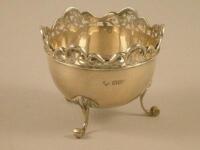 A silver sugar bowl