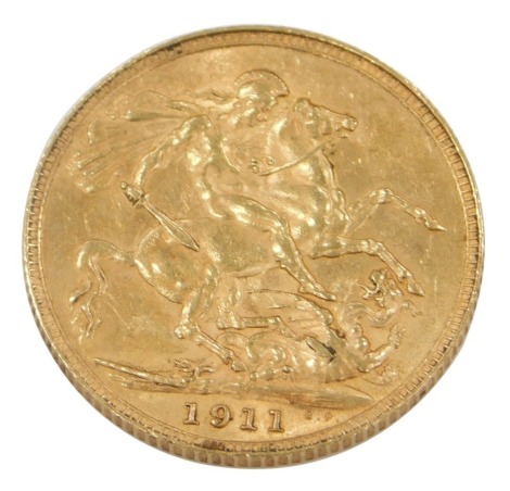 A George V full gold sovereign, dated 1911.