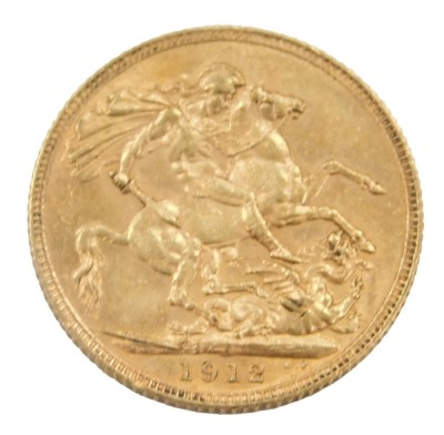 A George V full gold sovereign, dated 1912.