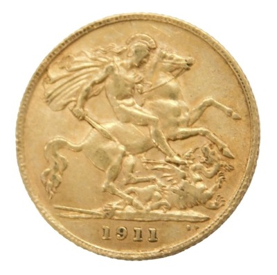 A George V half gold sovereign, dated 1911.