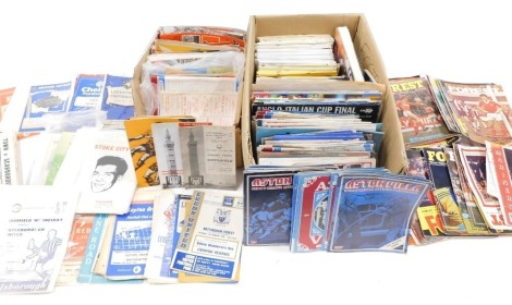 A large quantity of football programmes, to include 1955 Chelsea vs. Aston Villa, Nottingham Forest 1960s, other East Midlands teams, to include Leicester City, Mansfield Town, etc.