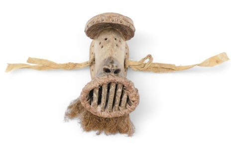 Tribal Art. Kran/Krahn tribe, 'No Speak' mask, collected from village near Zwedru, Liberia, 42cm high.